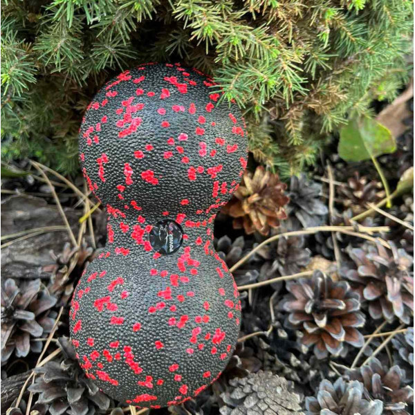Масажний м'яч подвійний PowerPlay PP-4352 Epp foam peanut ball (d8*16cm.) Чорно/Червоний