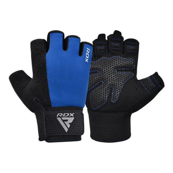 Рукавички для фітнесу RDX W1 HALF BLUE PLUS-L