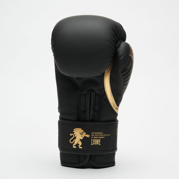 Боксерські рукавиці Leone GN059D Black/Gold 12 унцій (капу в комплекті)