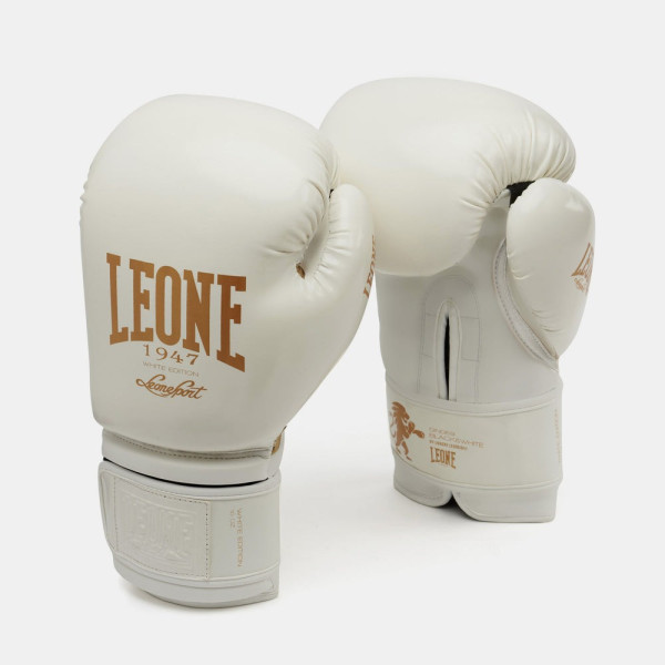 Боксерські рукавиці Leone GN059W White/Gold 14 унцій (капу в комплекті)