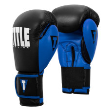 Боксерські рукавиці TITLE Boxing Dynamic Strike Black/Blue 12 oz