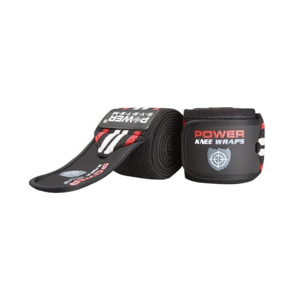 Бинти на коліна Power System PS-3700 Knee Wraps Red/Black (пара)
