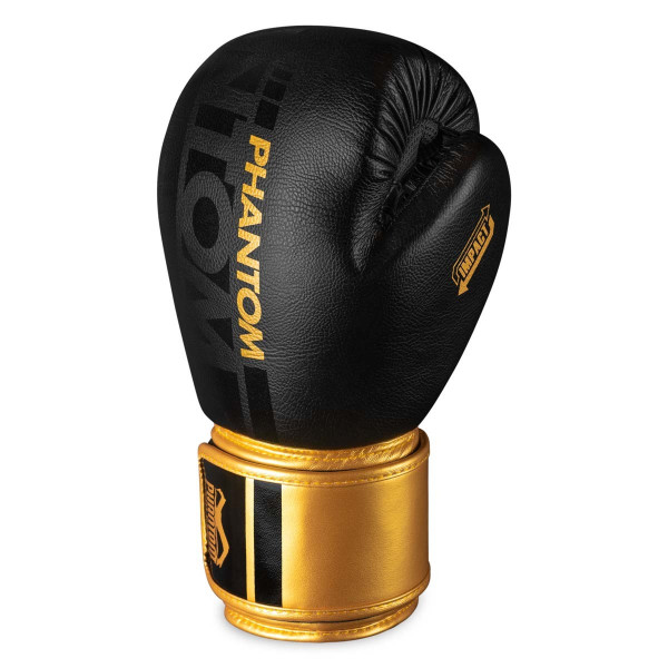 Боксерські рукавиці Phantom APEX Black/Gold 12 унцій (капа в подарунок)