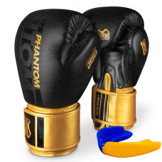 Боксерські рукавиці Phantom APEX Black/Gold 12 унцій (капа в подарунок)
