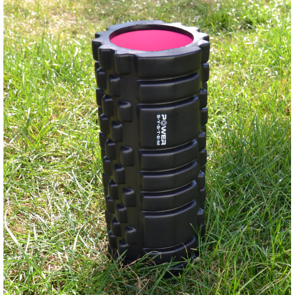 Масажний ролик (роллер) Power System PS-4050 Fitness Foam Roller Black/Pink (33x15см.)