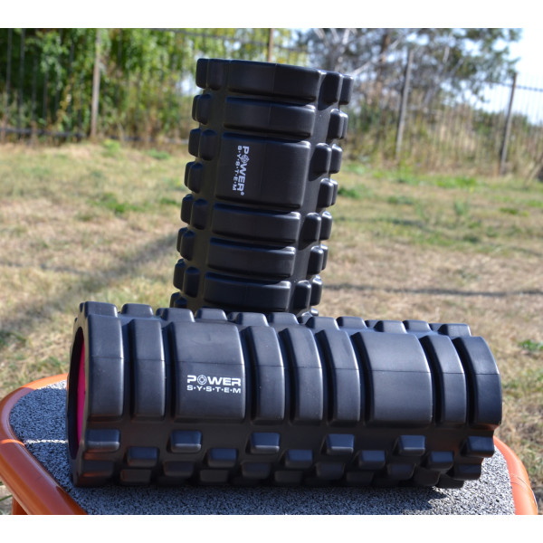 Масажний ролик (роллер) Power System PS-4050 Fitness Foam Roller Black/Pink (33x15см.)