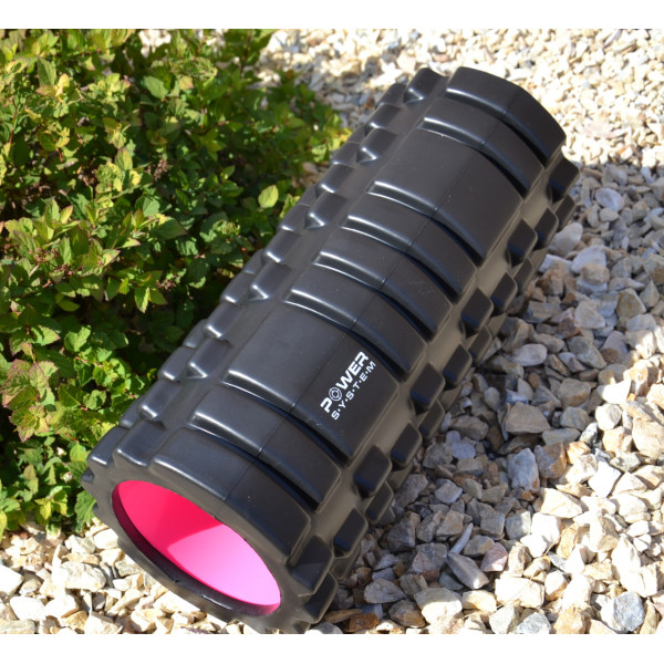 Масажний ролик (роллер) Power System PS-4050 Fitness Foam Roller Black/Pink (33x15см.)