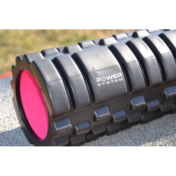 Масажний ролик (роллер) Power System PS-4050 Fitness Foam Roller Black/Pink (33x15см.)