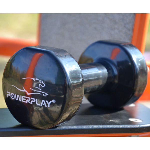 Гантель вінілова PowerPlay 4125 Achilles 2*2 кг. Чорні (2шт.)