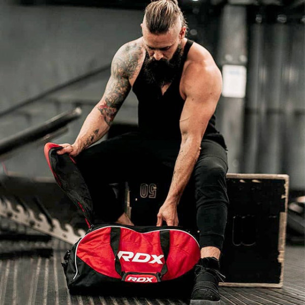 Спортивна сумка RDX R1 Duffel Bag with Backpack Straps Black/Red