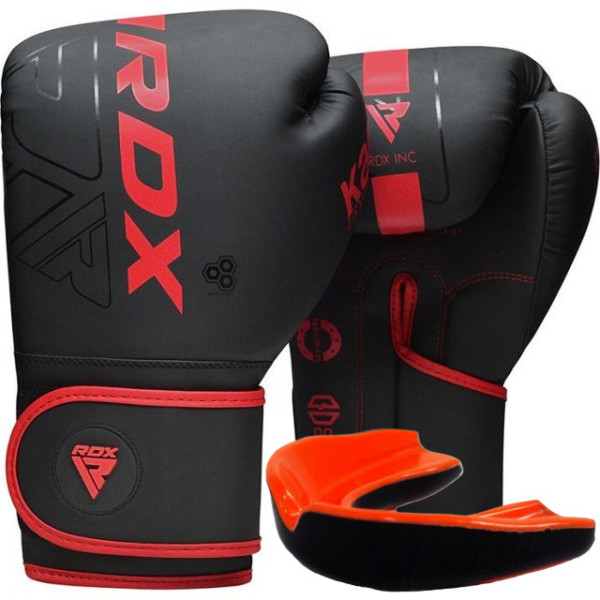 Боксерські рукавиці RDX F6 Kara Matte Red 10 унцій (капа в комплекті)