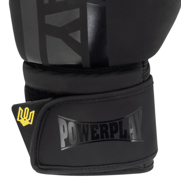 Боксерські рукавиці PowerPlay 3021 Ukraine Чорніі 8 унцій