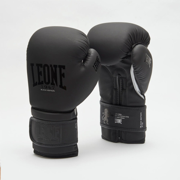 Боксерські рукавиці Leone GN059 Black/White 14 унцій (капу в комплекті)
