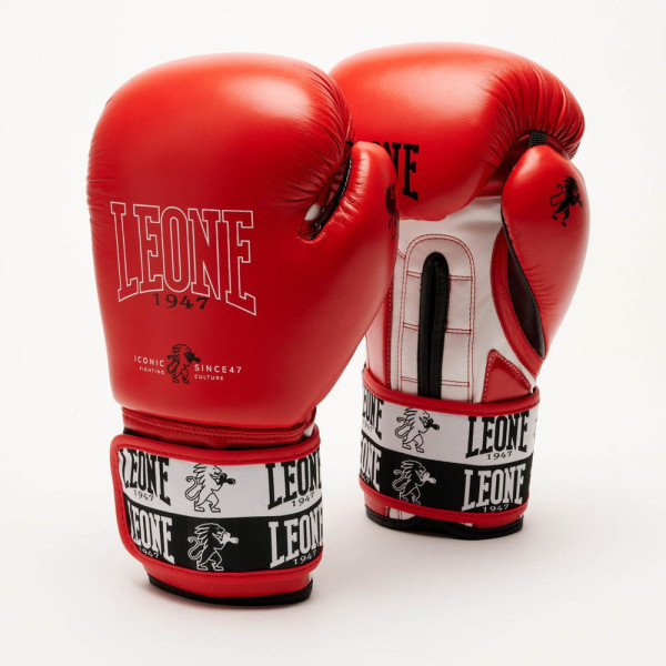 Боксерські рукавиці Leone GN208 ICONIC Red 14 унцій (бинти 4 м. в комплекті)
