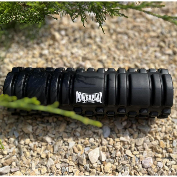 Масажний ролик (роллер) PowerPlay 4342 Massage Roller Чорний (30x10см.)