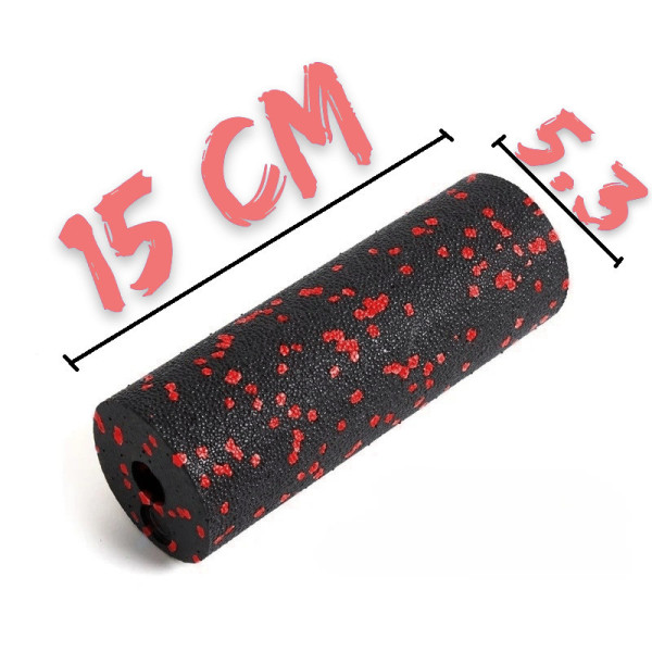 Масажний ролик (роллер) гладкий PowerPlay PP-4346 Mini EPP Foam Roller Чорно/Червоний (15x5,3см.)