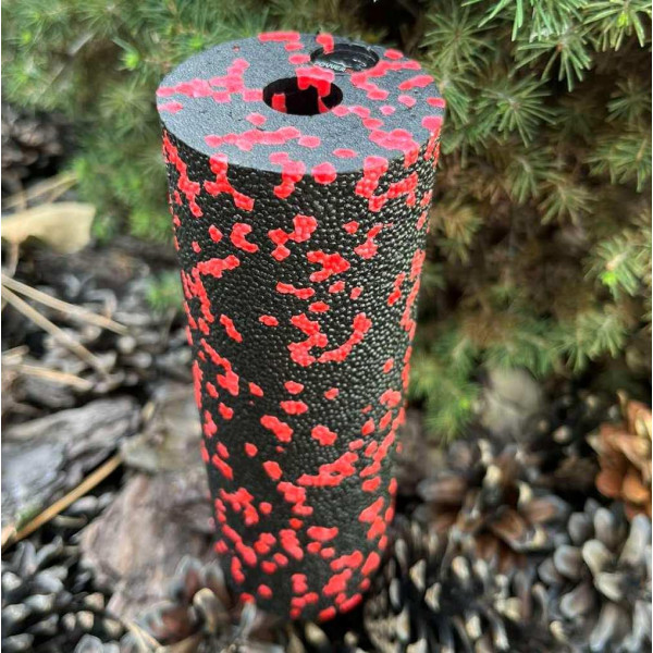 Масажний ролик (роллер) гладкий PowerPlay PP-4346 Mini EPP Foam Roller Чорно/Червоний (15x5,3см.)