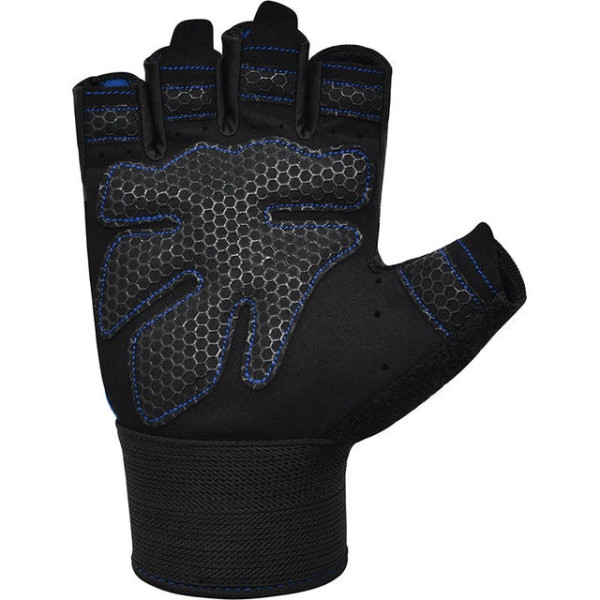 Рукавички для фітнесу RDX W1 HALF BLUE PLUS-XL