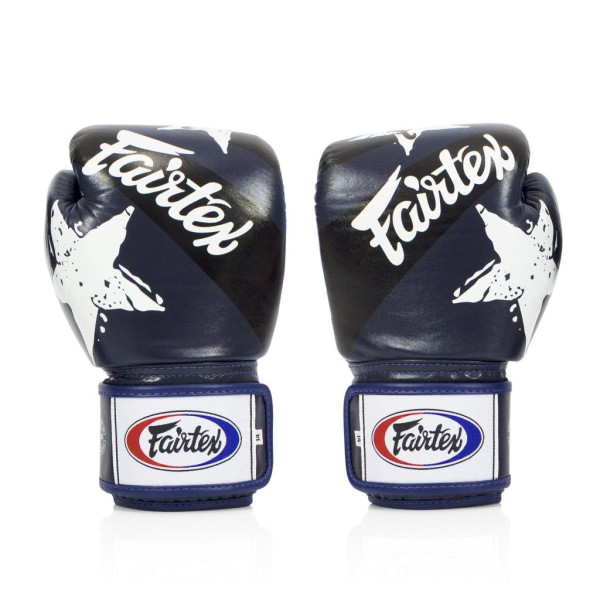 Боксерські рукавиці Fairtex BGV1 Nation Print Blue 12 унцій
