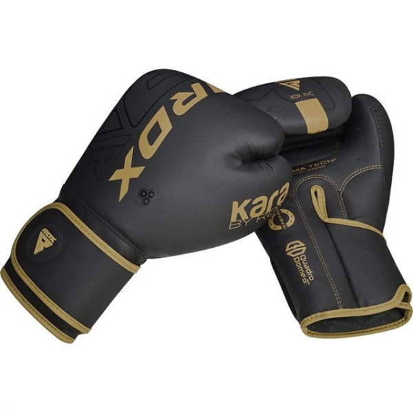 Боксерські рукавиці RDX F6 Kara Matte Golden 6 унцій (капа в комплекті)