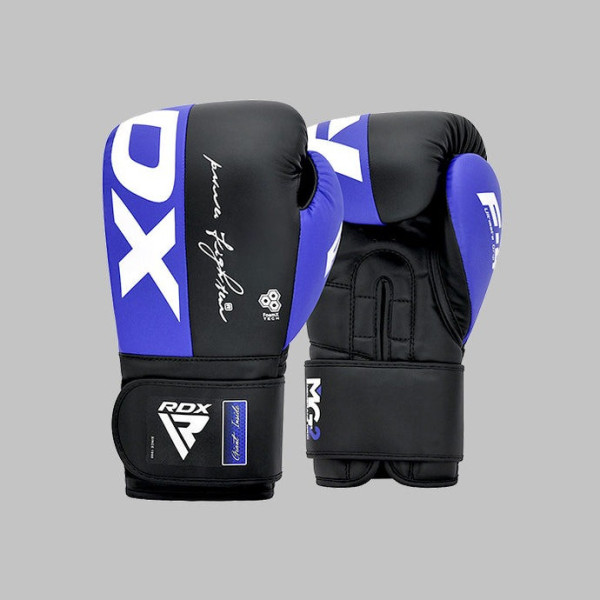 Боксерські рукавиці RDX REX F4 BLUE/BLACK-12 унцій (капа в комплекті)