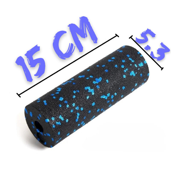 Масажний ролик (роллер) гладкий PowerPlay PP-4346 Mini EPP Foam Roller Чорно/Синій (15x5,3см.)