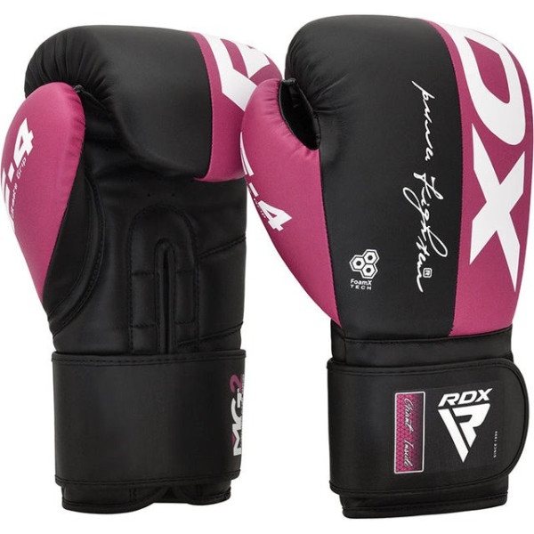 Боксерські рукавиці RDX REX F4 PINK/BLACK-8 унцій (капа в комплекті)