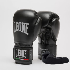 Боксерські рукавиці Leone GN383 THUNDER Black 16 унцій (капу в комплекті)