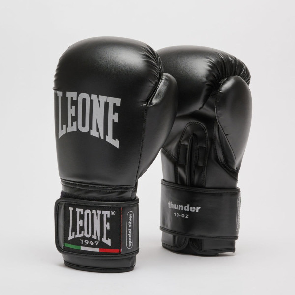 Боксерські рукавиці Leone GN383 THUNDER Black 16 унцій (капу в комплекті)