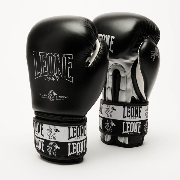Боксерські рукавиці Leone GN208 ICONIC Black 10 унцій (бинти 4 м. в комплекті)