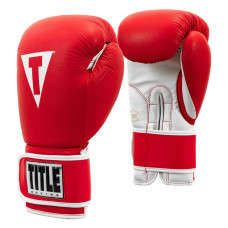 Боксерські рукавиці TITLE Boxing Pro Style Leather Gloves3.0 Red/White 12 oz
