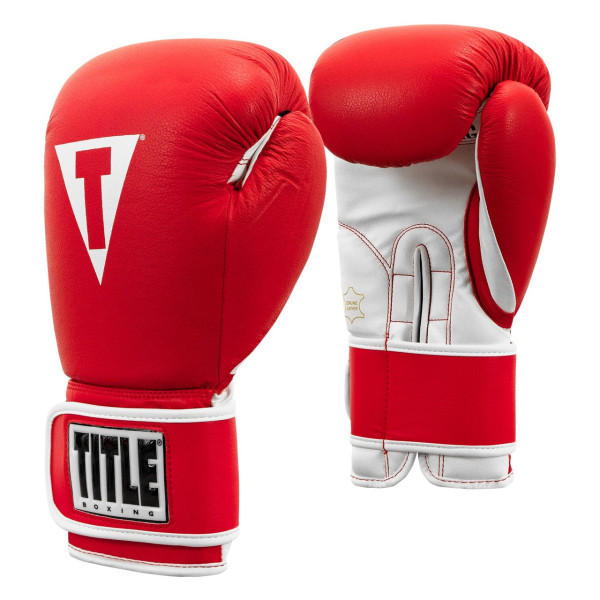 Боксерські рукавиці TITLE Boxing Pro Style Leather Gloves3.0 Red/White 12 oz