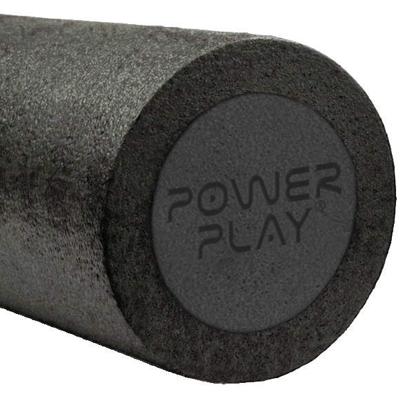 Масажний ролик (роллер) гладкий PowerPlay 4021 Fitness Roller Чорний (30x15см.)