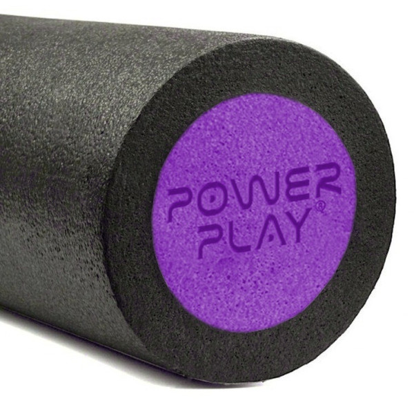 Масажний ролик (роллер) гладкий PowerPlay 4021 Fitness Roller Чорно-фіолетовий (30x15см.)