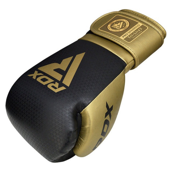 Боксерські рукавиці RDX MARK PRO SPARRING TRI LIRA 2 GOLDEN-14 унцій (капа в комплекті)