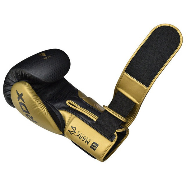 Боксерські рукавиці RDX MARK PRO SPARRING TRI LIRA 2 GOLDEN-14 унцій (капа в комплекті)