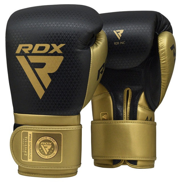 Боксерські рукавиці RDX MARK PRO SPARRING TRI LIRA 2 GOLDEN-14 унцій (капа в комплекті)