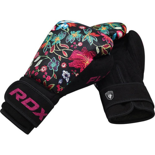 Боксерські рукавиці RDX FL-3 FLORAL BLACK-8 унцій (капа в комплекті)
