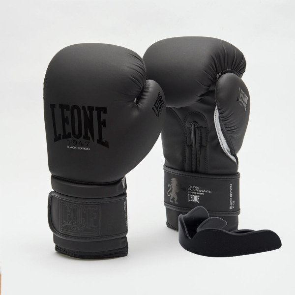 Боксерські рукавиці Leone GN059 Black/White 16 унцій (капу в комплекті)