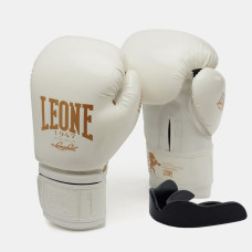Боксерські рукавиці Leone GN059W White/Gold 10 унцій (капу в комплекті)