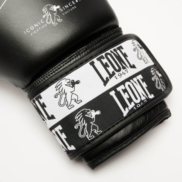 Боксерські рукавиці Leone GN208 ICONIC Black 12 унцій (бинти 4 м. в комплекті)
