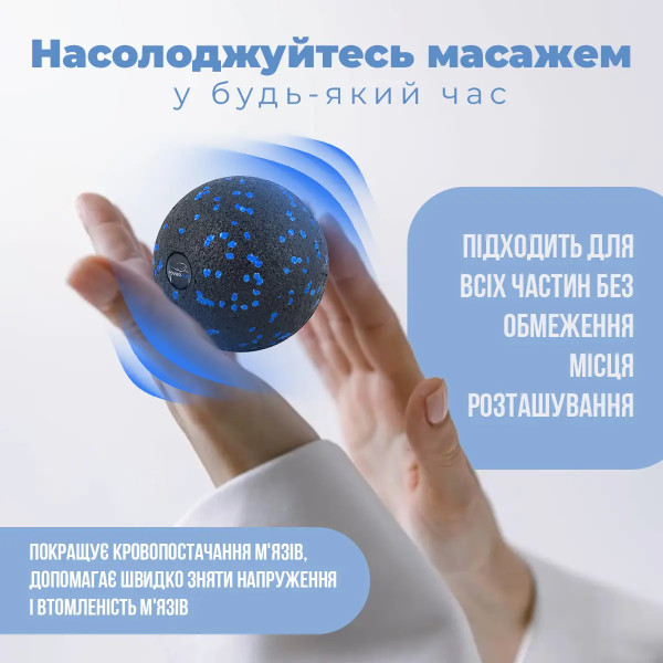 Набір масажних м'ячиків PowerPlay 4007 EPP Massage Ball Чорно-Сині (3 шт.)