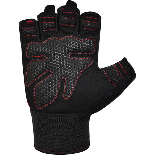Рукавички для фітнесу RDX W1 HALF RED PLUS-L