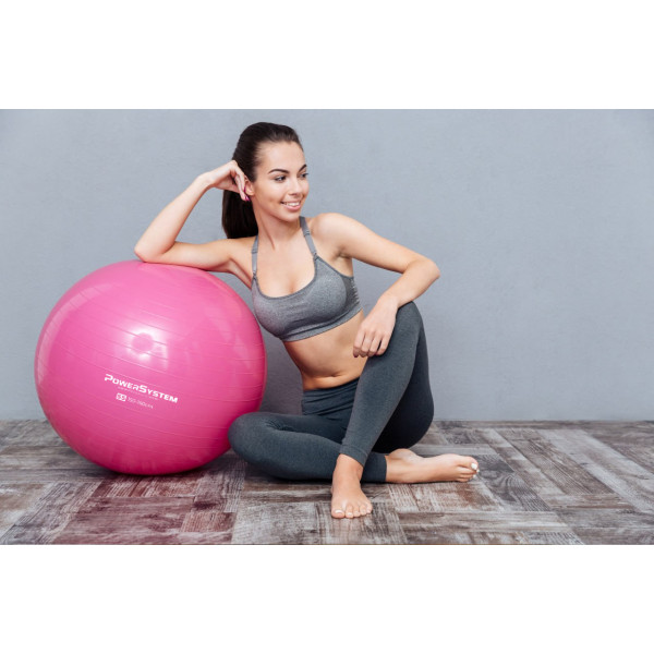 М'яч для фітнесу (фітбол) Power System PS-4013 Ø75 cm PRO Gymball Pink