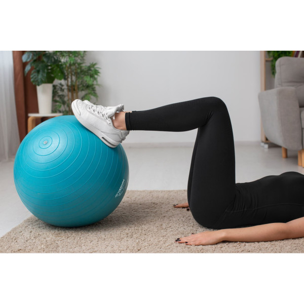 М'яч для фітнесу (фітбол) PowerPlay 4001 Ø65 cm Gymball М'ятний + помпа