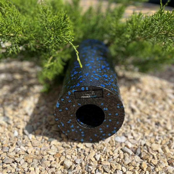 Масажний ролик (роллер) гладкий PowerPlay PP-4347 EPP Foam Roller Чорно/Синій (33x14см.)
