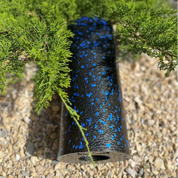 Масажний ролик (роллер) гладкий PowerPlay PP-4347 EPP Foam Roller Чорно/Синій (33x14см.)