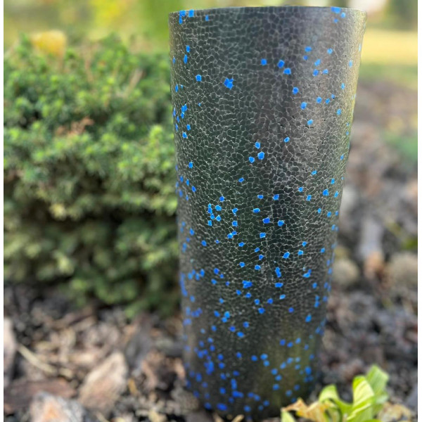 Масажний ролик (роллер) гладкий PowerPlay PP-4347 EPP Foam Roller Чорно/Синій (33x14см.)