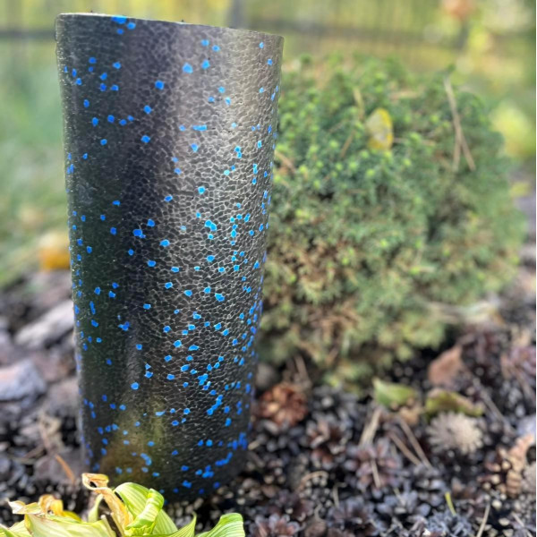 Масажний ролик (роллер) гладкий PowerPlay PP-4347 EPP Foam Roller Чорно/Синій (33x14см.)