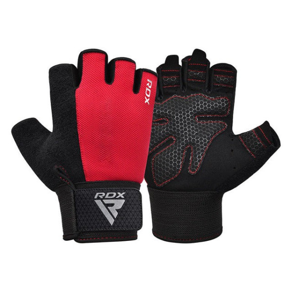 Рукавички для фітнесу RDX W1 HALF RED PLUS-XL